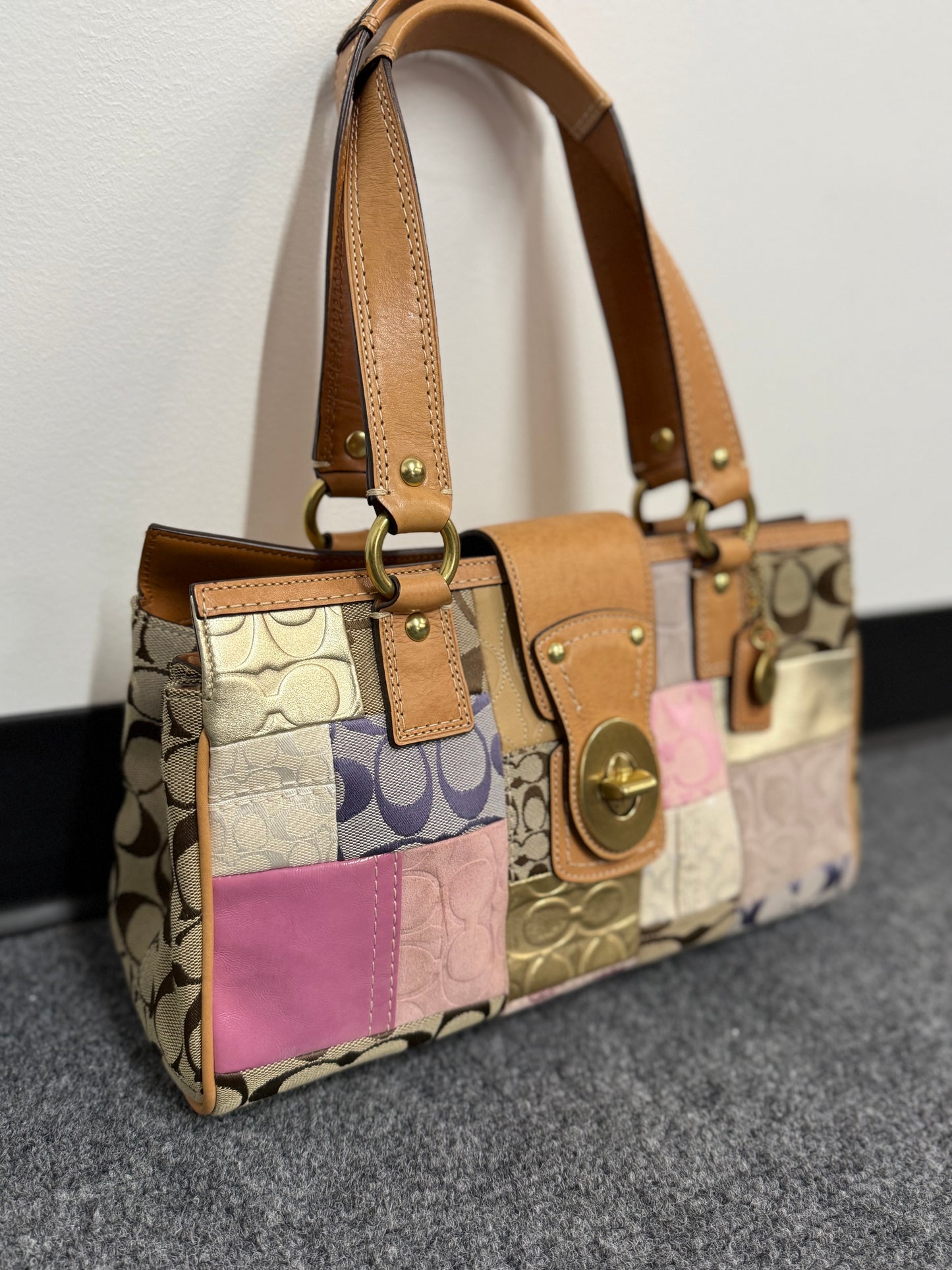 Authentic Coach Patchwork Signature Satchel -- Limited Edition Design