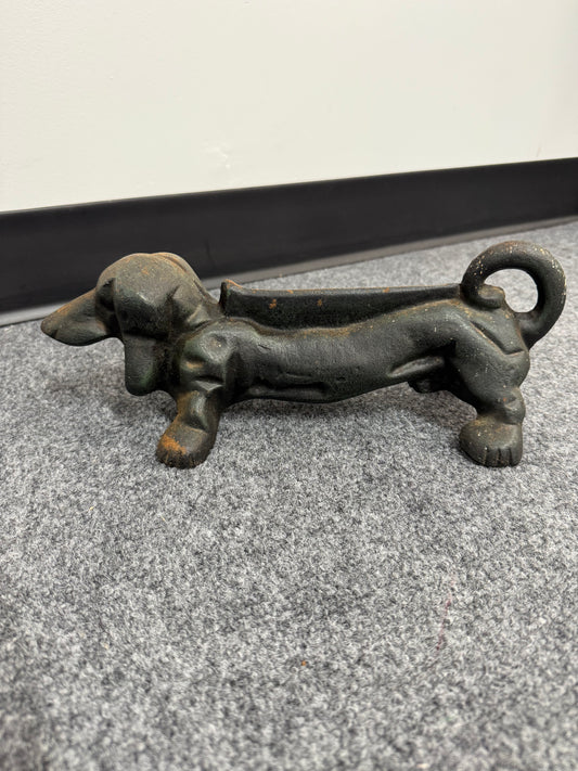 Vintage Cast Iron Dachshund Dog Boot Scraper -- Rare Collectible