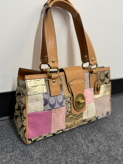 Authentic Coach Patchwork Signature Satchel -- Limited Edition Design
